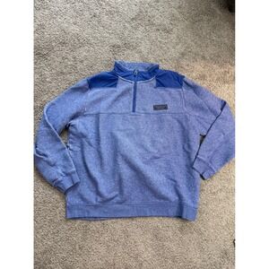 Vineyard Vines The Shep Shirt Mens L Blue Heathered Quarter Zip Pullover